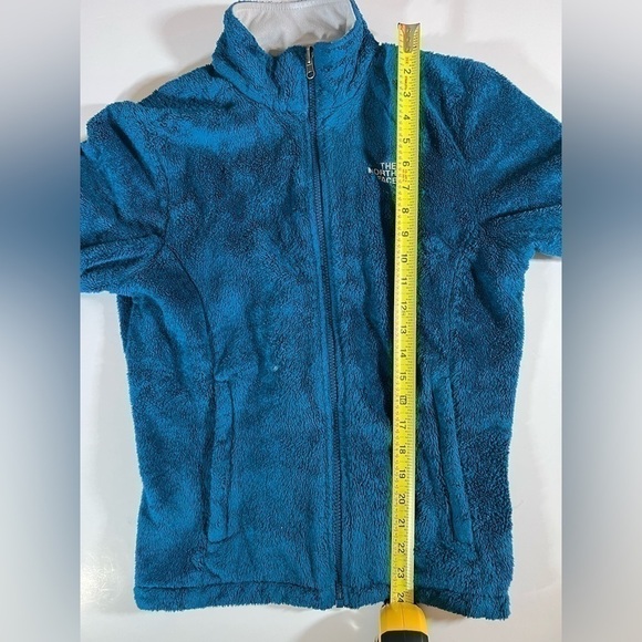 The North Face teal blue fleece zip up jacket sz M gorpcore colorful cozy - Picture 5 of 7